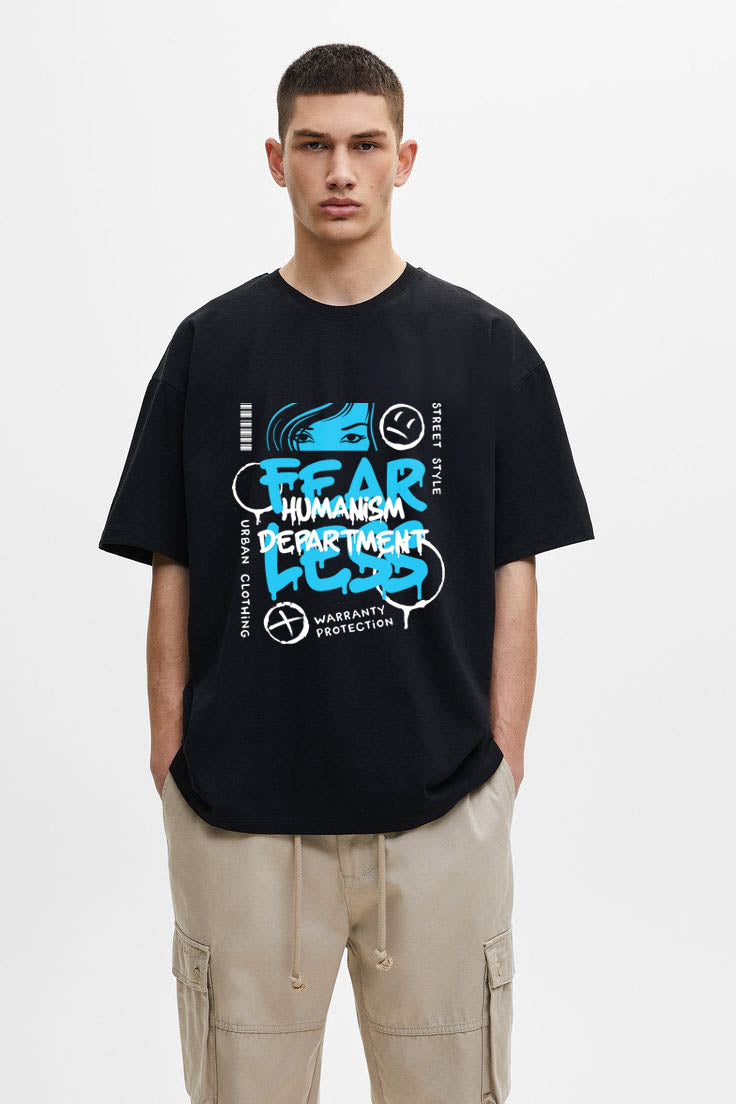 DEPT_404 – Black Oversized Tee
