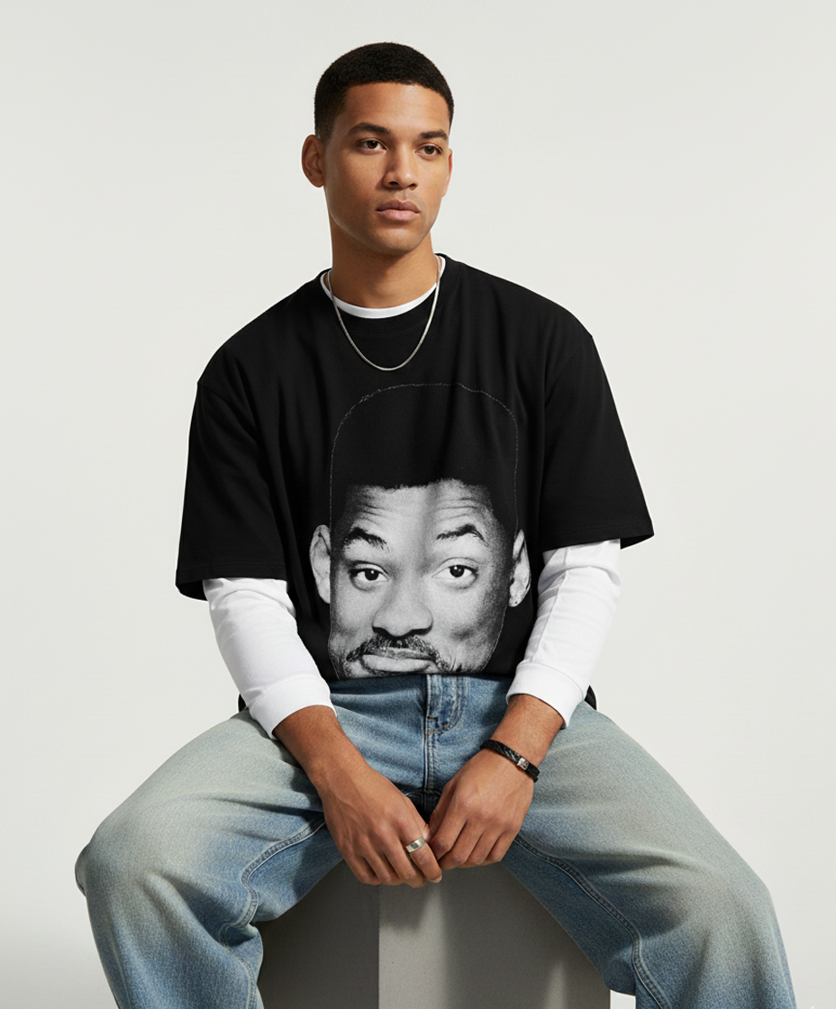 FRESH PRINCE ENERGY – Black Oversized Tee