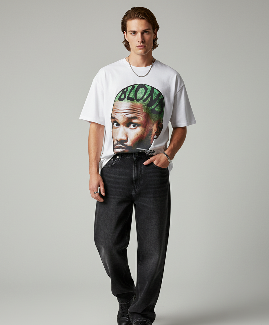 BLOND VISION – White Oversized Tee