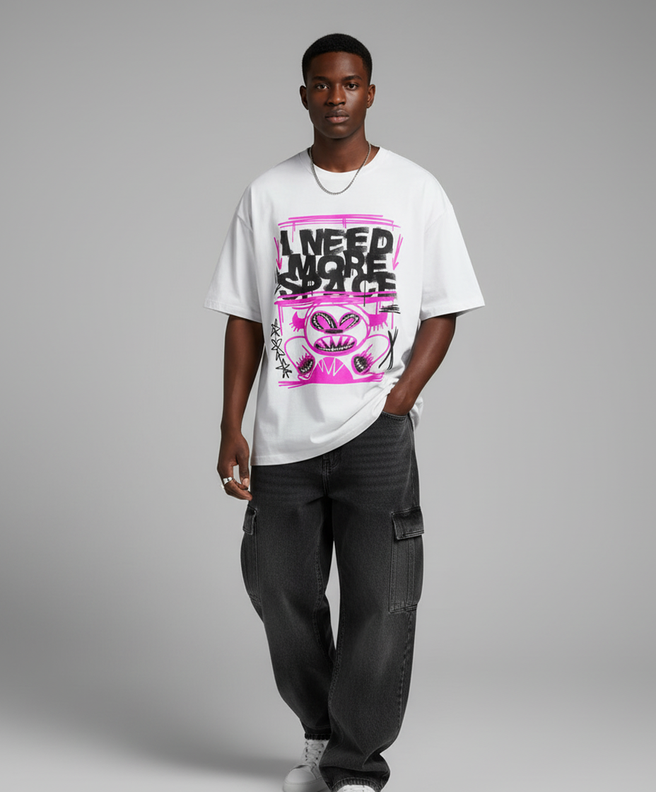 ALIENATED CORE – White Oversized Tee