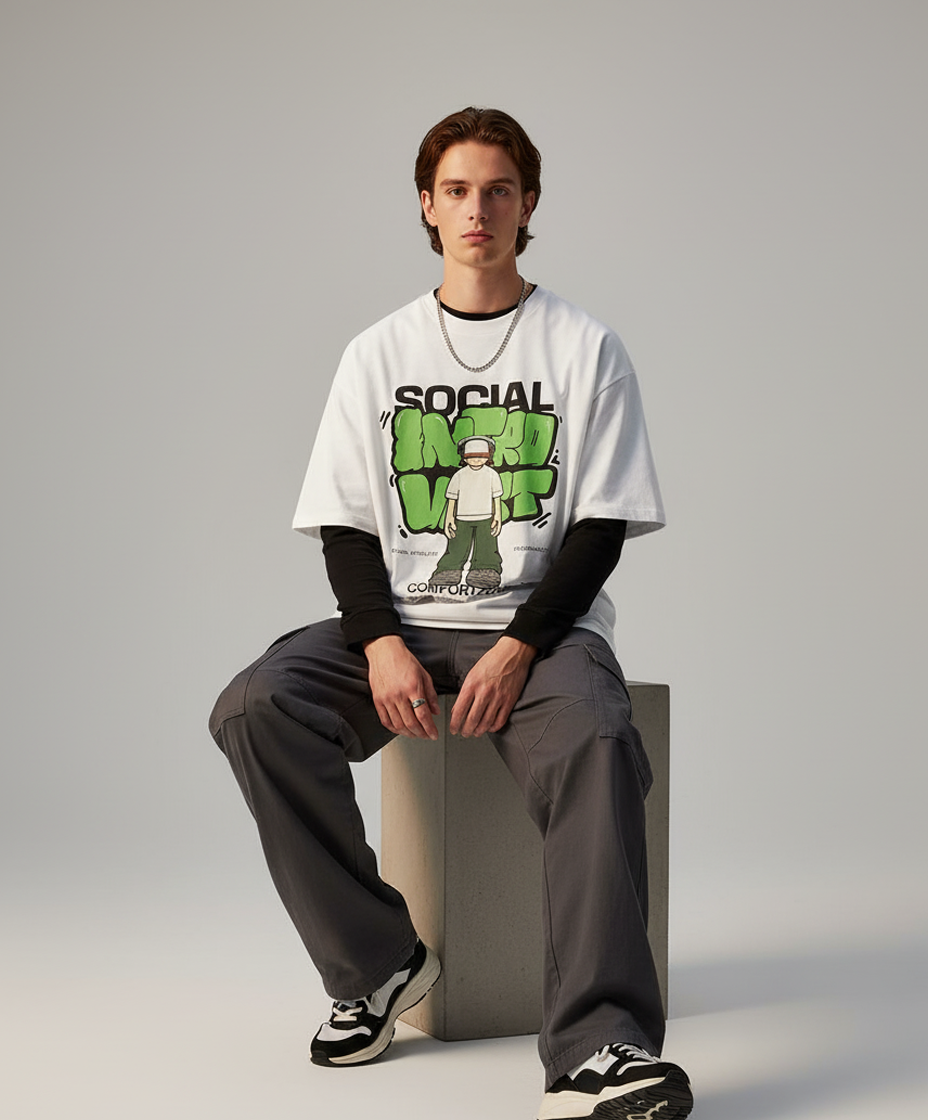 COMFORTZONE – White Statement Oversized T-shirt