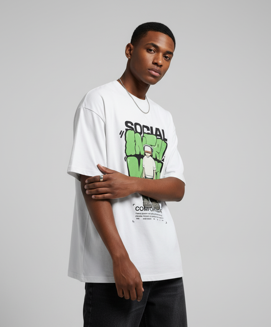 COMFORTZONE – White Statement Oversized T-shirt