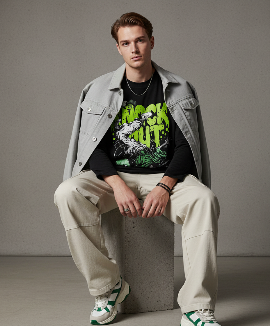 CURSED KICKFLIP – Black Oversized Tee