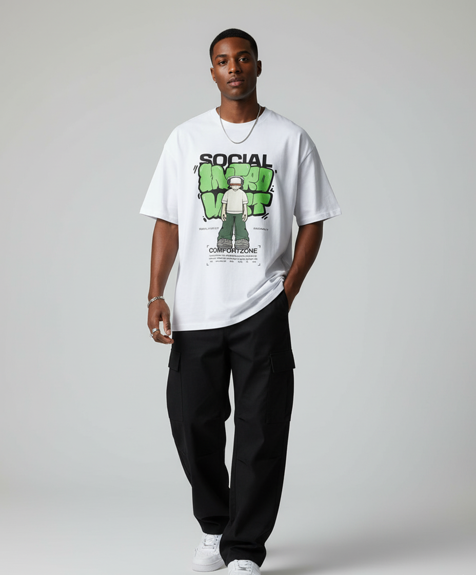 COMFORTZONE – White Statement Oversized T-shirt