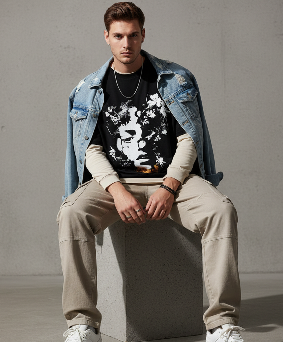 CONSCIOUS VOID - Black Oversized Tee