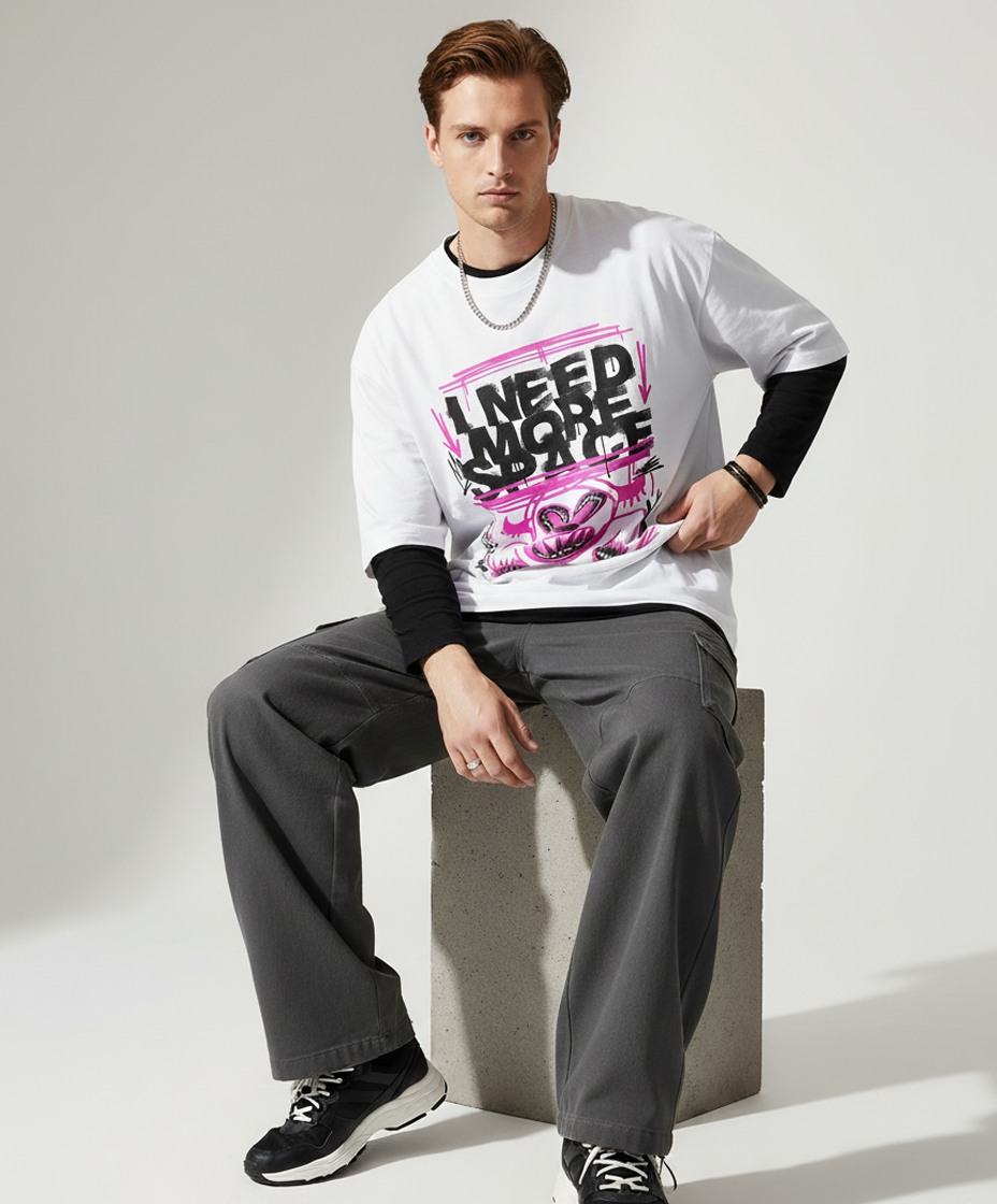 ALIENATED CORE – White Oversized Tee