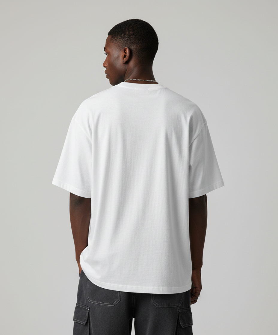 BACK FROM NULL – White Oversized Tee