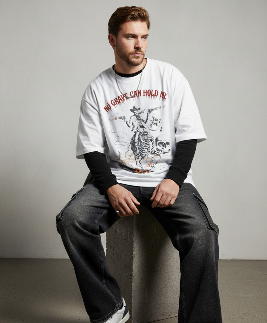 BACK FROM NULL – White Oversized Tee