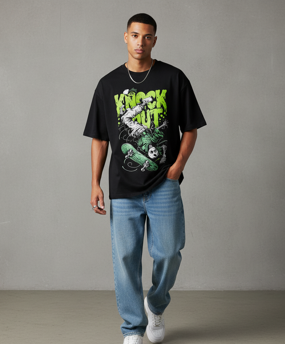 CURSED KICKFLIP – Black Oversized Tee