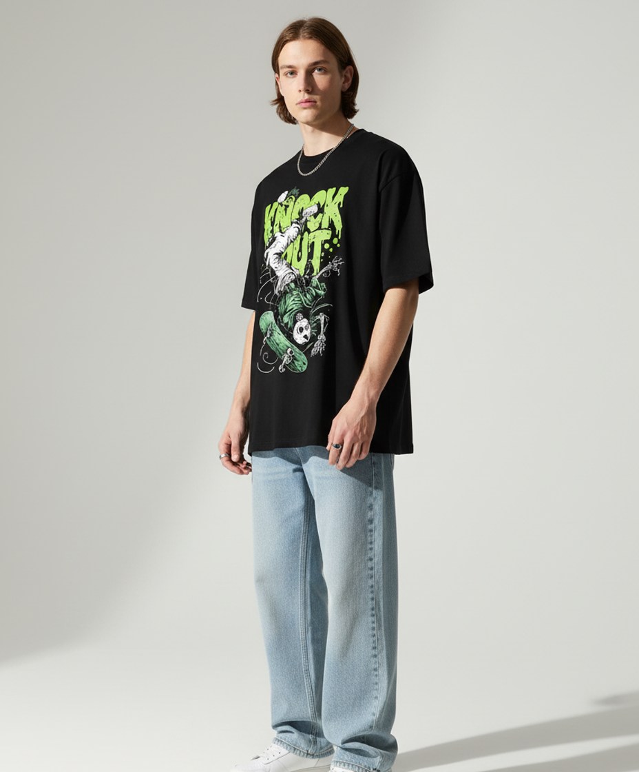 CURSED KICKFLIP – Black Oversized Tee