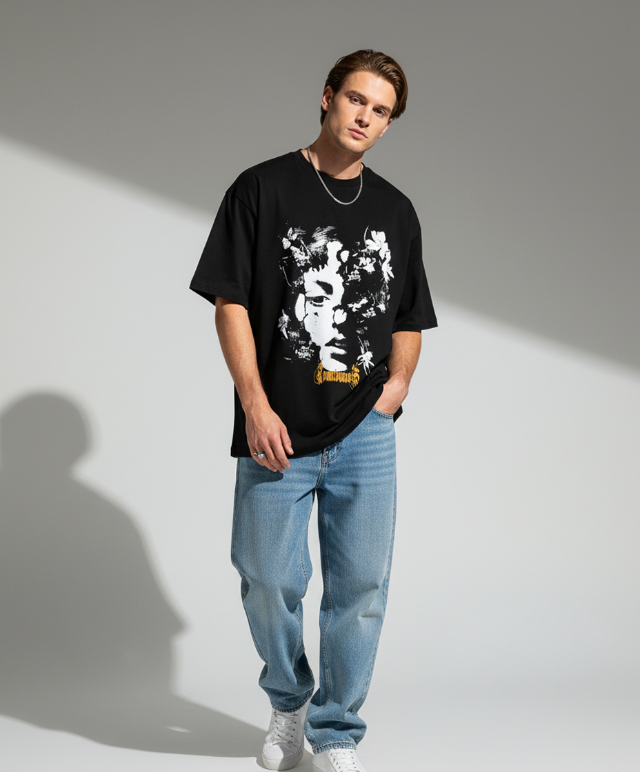 CONSCIOUS VOID - Black Oversized Tee