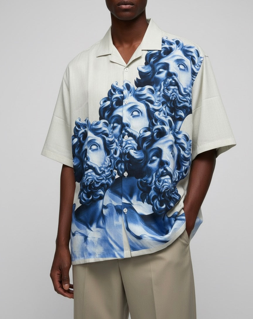 DIVINE ECHO – Oversized Linen Blend Shirt