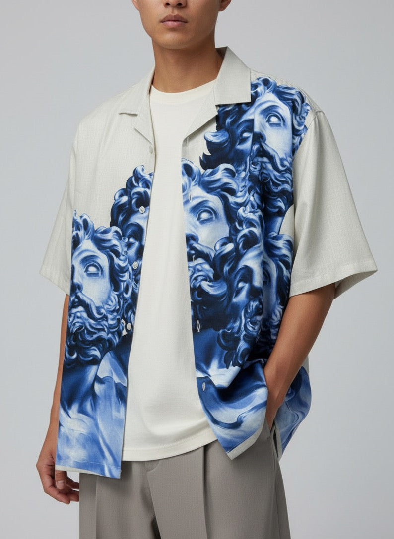 DIVINE ECHO – Oversized Linen Blend Shirt