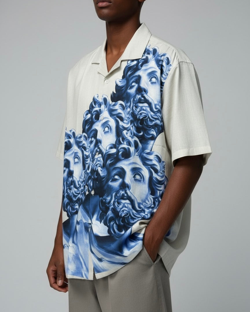 DIVINE ECHO – Oversized Linen Blend Shirt