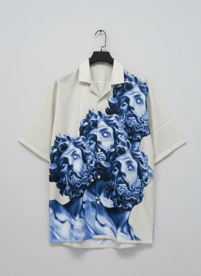 DIVINE ECHO – Oversized Linen Blend Shirt