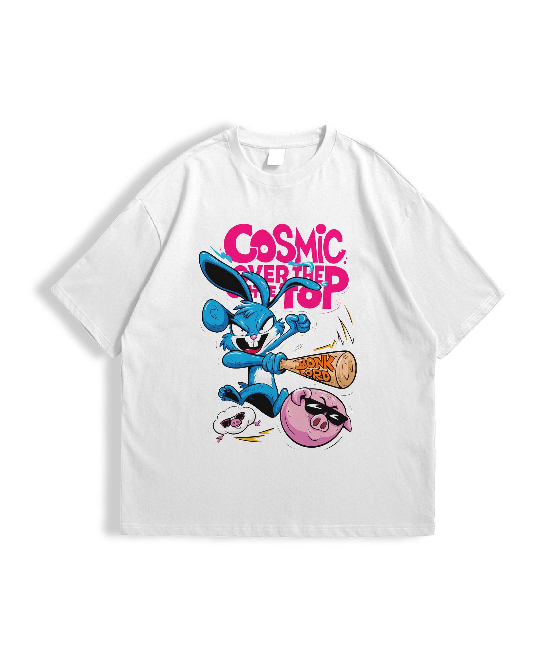 LOONY GALAXY – White Oversized Tee