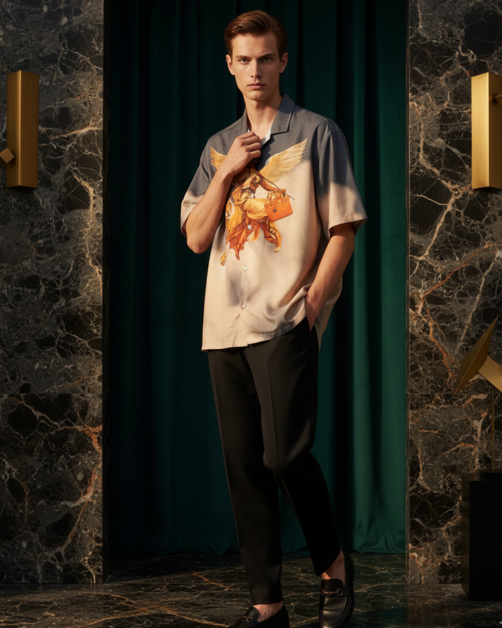 ANGELIC ASCENT – Oversized Linen Blend Shirt