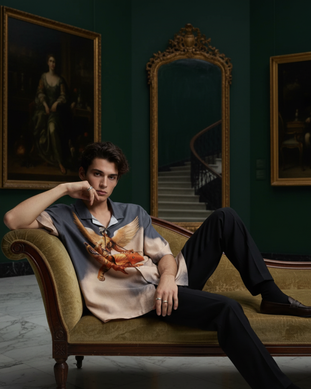 ANGELIC ASCENT – Oversized Linen Blend Shirt