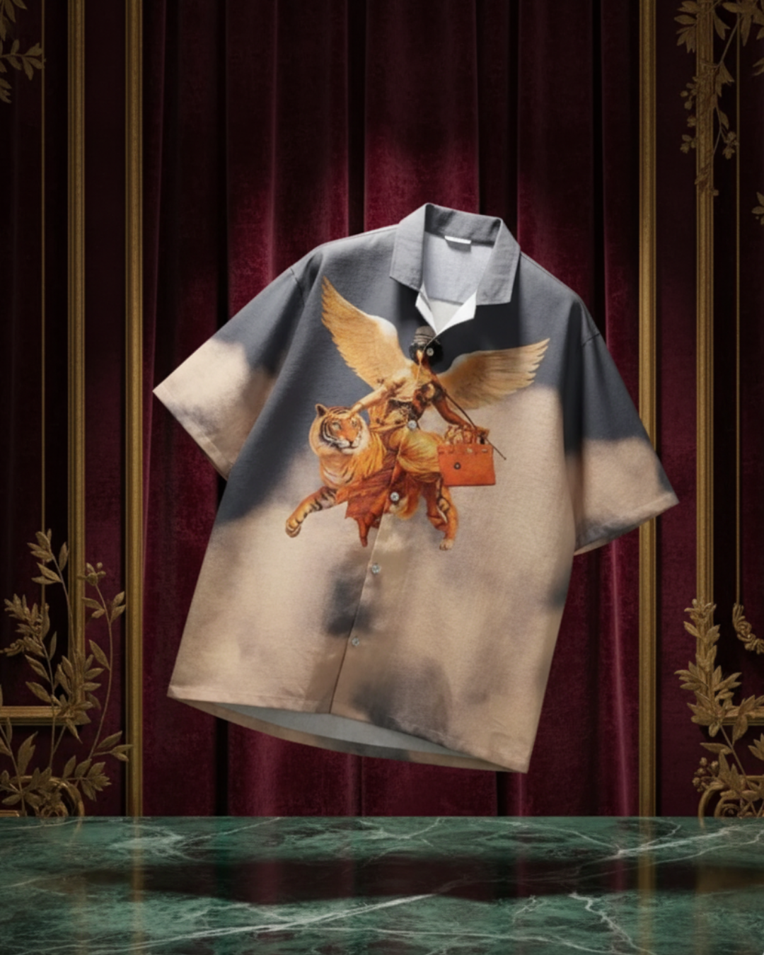 ANGELIC ASCENT – Oversized Linen Blend Shirt