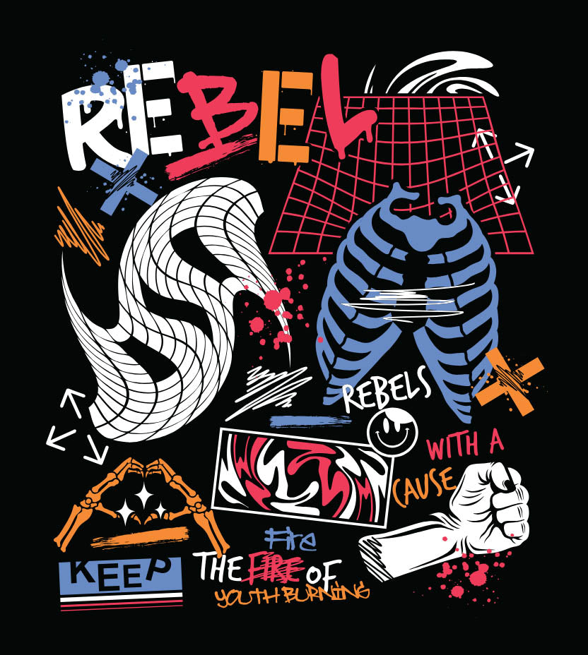 REBEL SPIRIT – Black Oversized Tee