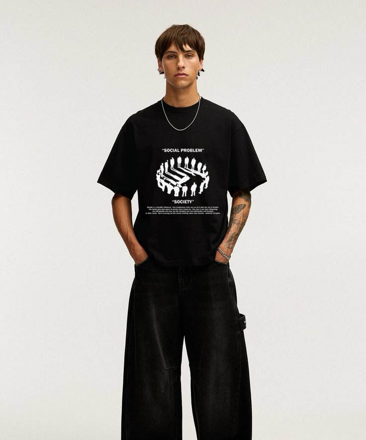 CIVILIZED CHAOS – Black Statement Oversized T-shirt