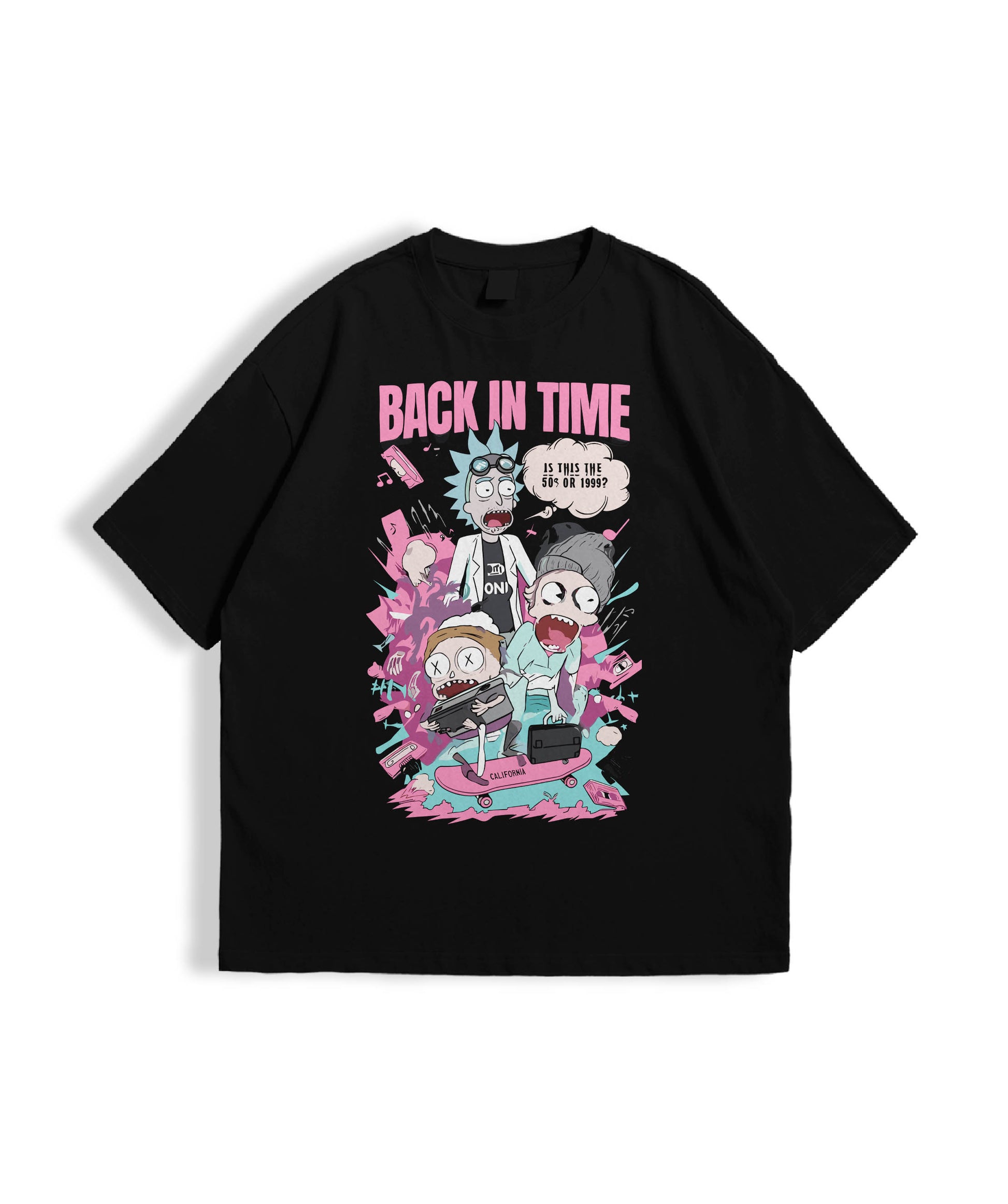 TIME TRIPPERS – Black Statement Oversized T-shirt