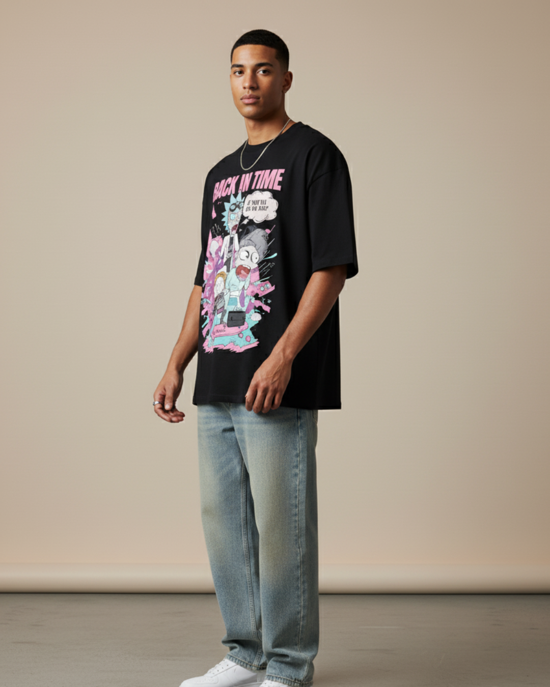 TIME TRIPPERS – Black Statement Oversized T-shirt