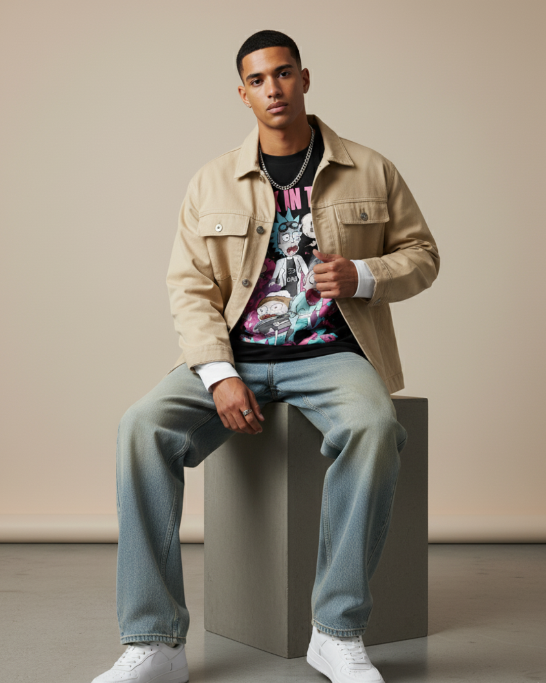 TIME TRIPPERS – Black Statement Oversized T-shirt