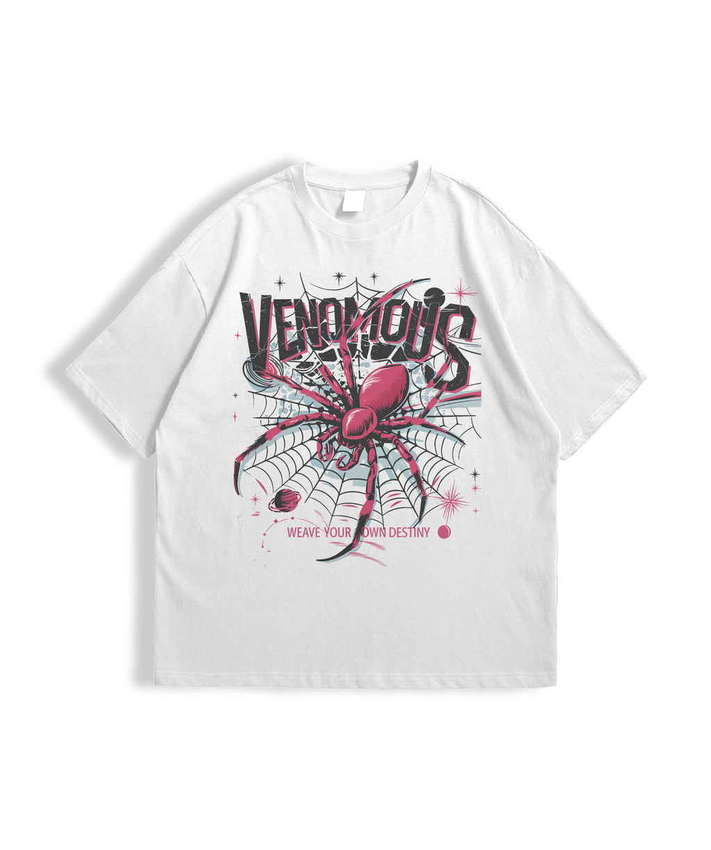 WEB OF FATE – White Statement Oversized T-shirt