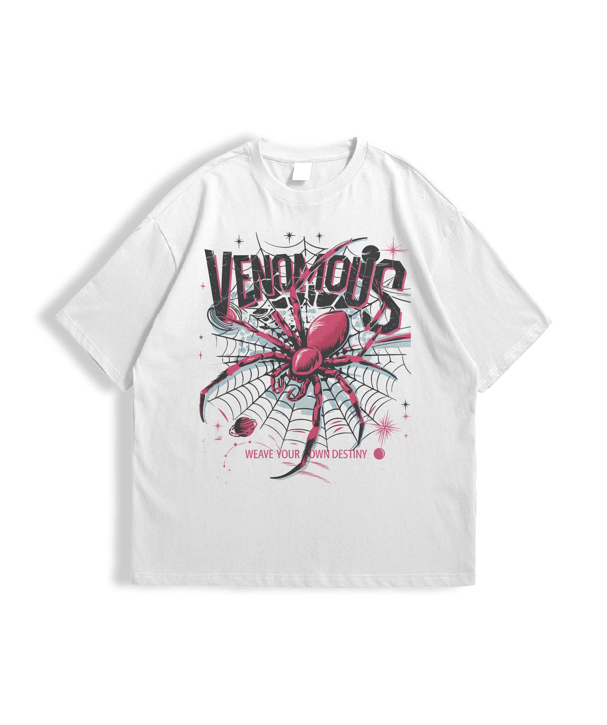 WEB OF FATE – White Statement Oversized T-shirt