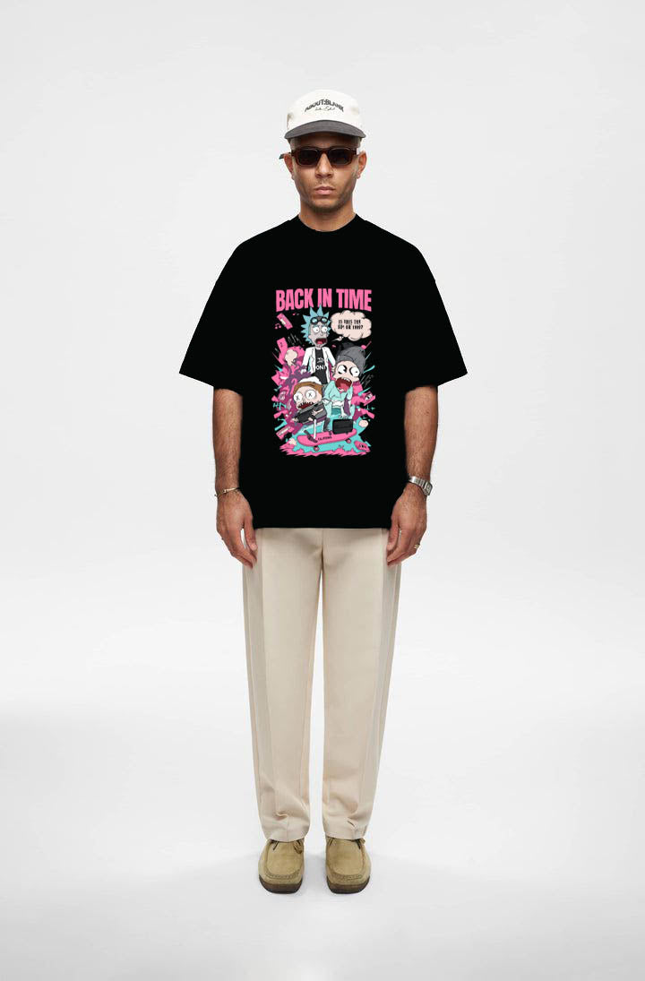 TIME TRIPPERS – Black Statement Oversized T-shirt