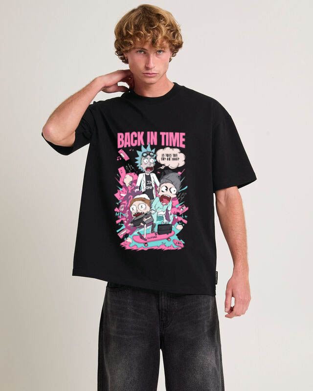 TIME TRIPPERS – Black Statement Oversized T-shirt