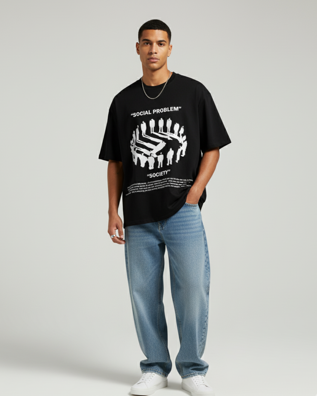 CIVILIZED CHAOS – Black Statement Oversized T-shirt