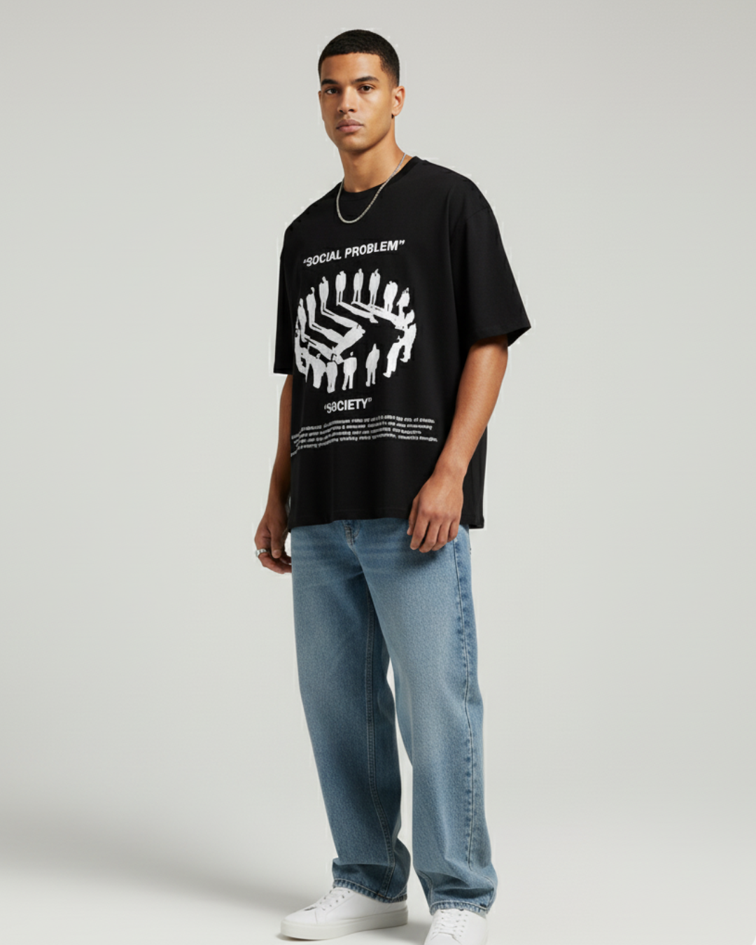 CIVILIZED CHAOS – Black Statement Oversized T-shirt