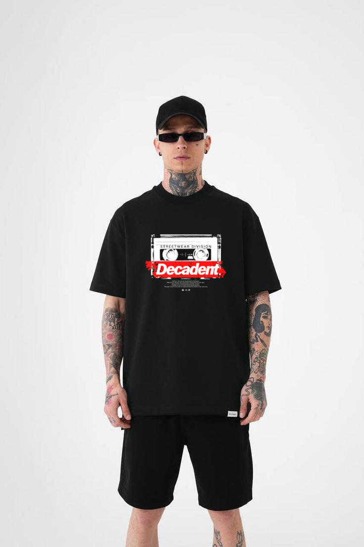 REDLINE REWIND – Black Oversized Tee