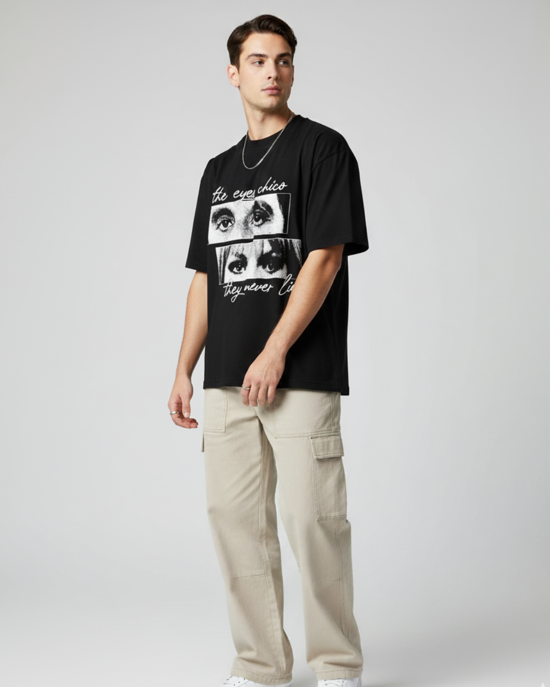 EYES NEVER LIE – Black Oversized Tee
