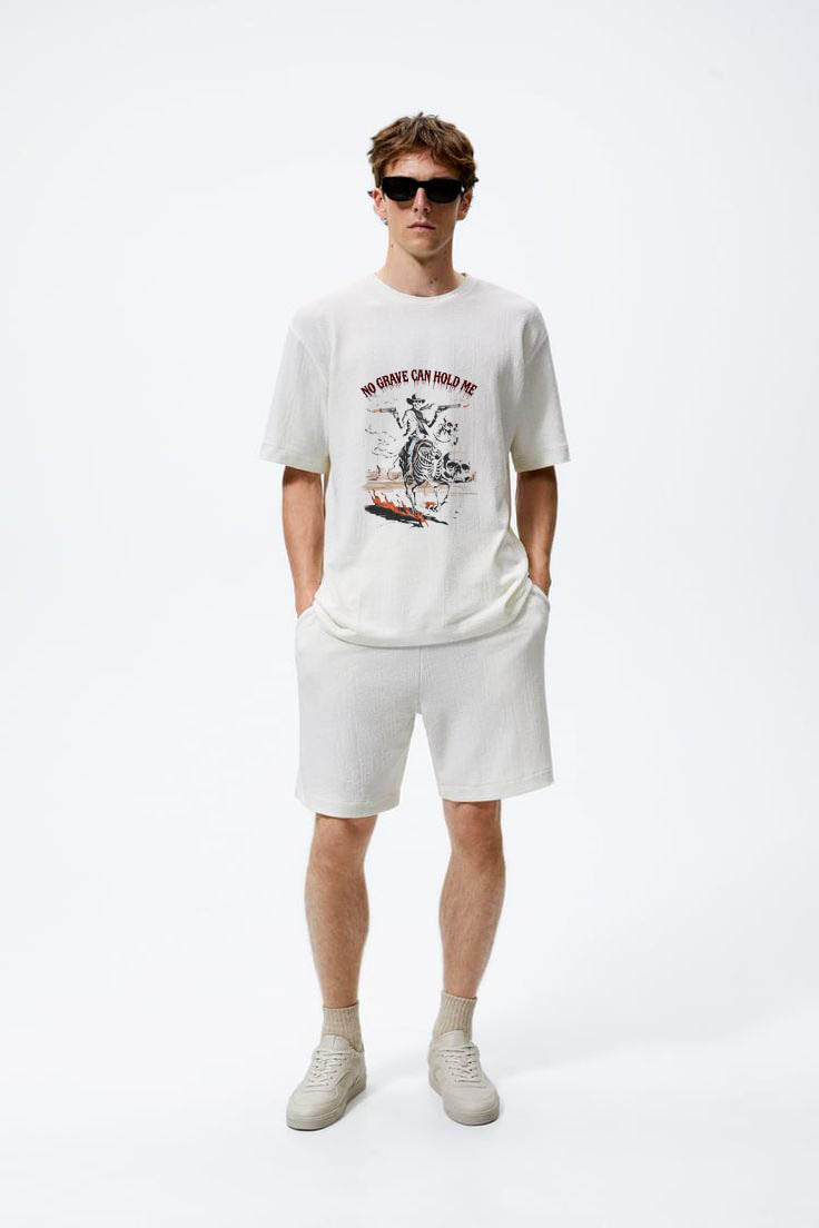 BACK FROM NULL – White Oversized Tee