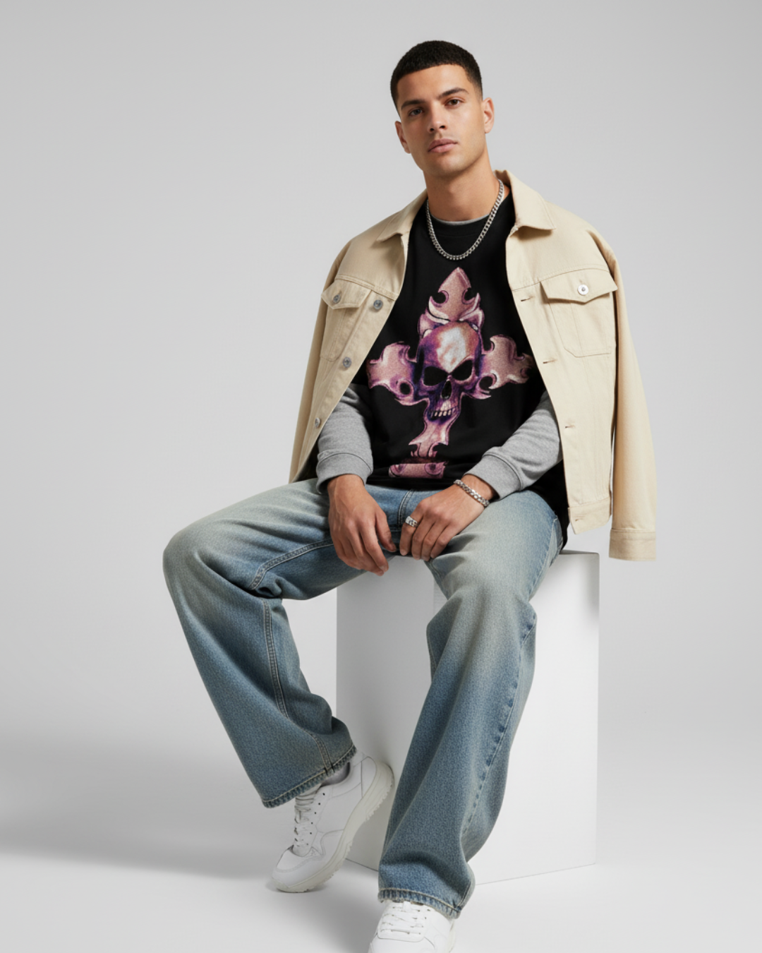 GOTHIC CROSS - Oversized T-shirt