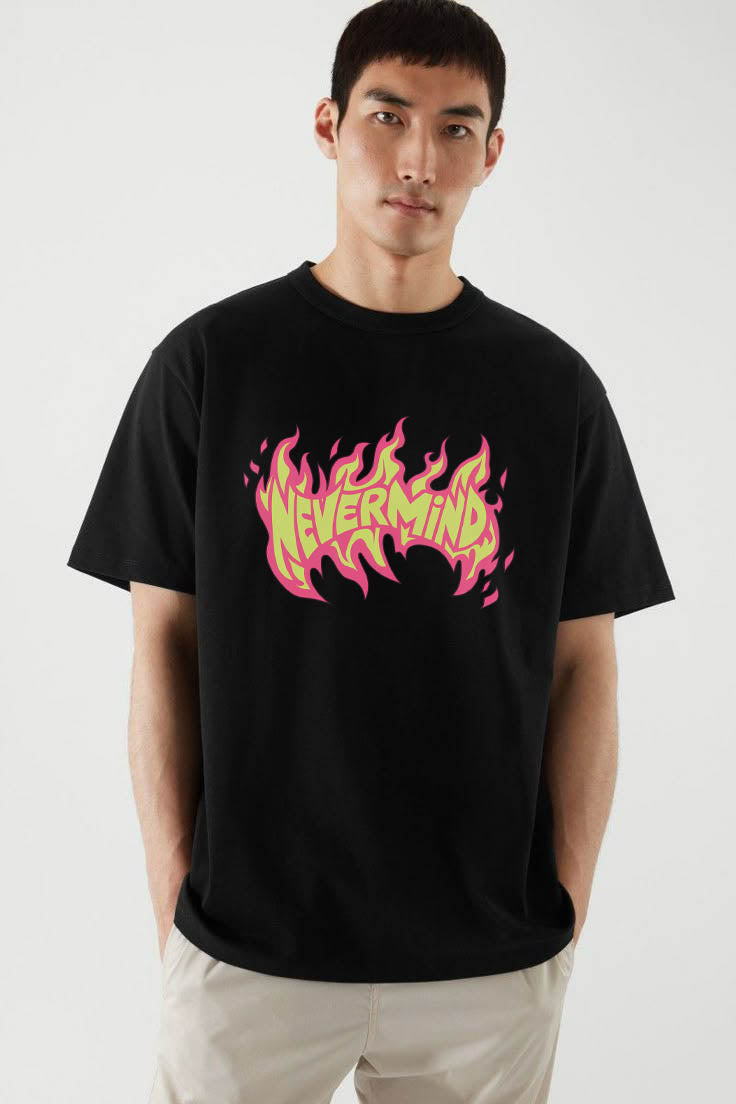 NEVERMIND – Black Oversized Tee