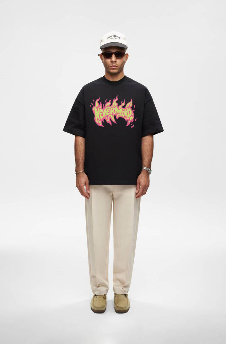 NEVERMIND – Black Oversized Tee