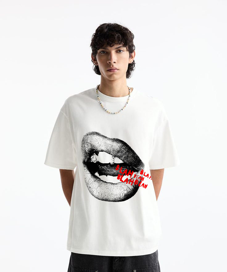 NOISEKISS- Lips Graphic Oversized T-shirt
