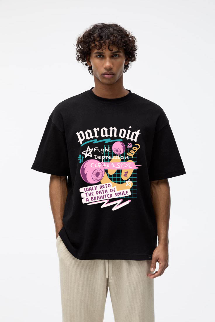 THE PARANOID PARADOX – Black Statement Oversized T-shirt