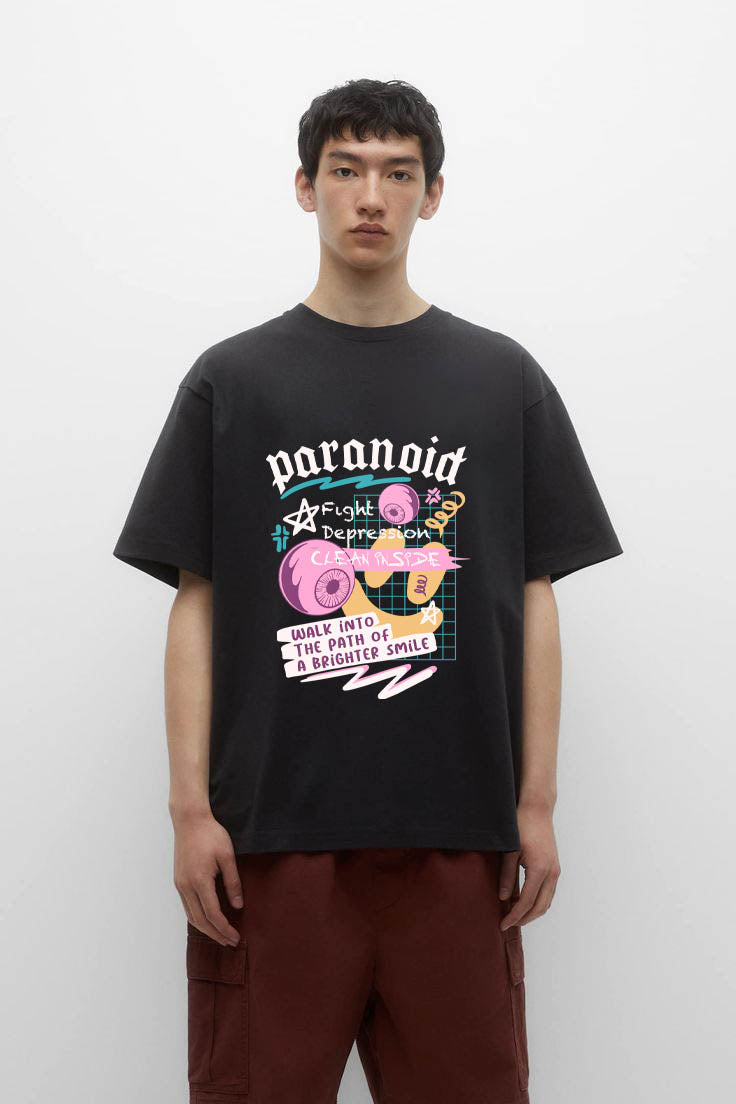 THE PARANOID PARADOX – Black Statement Oversized T-shirt